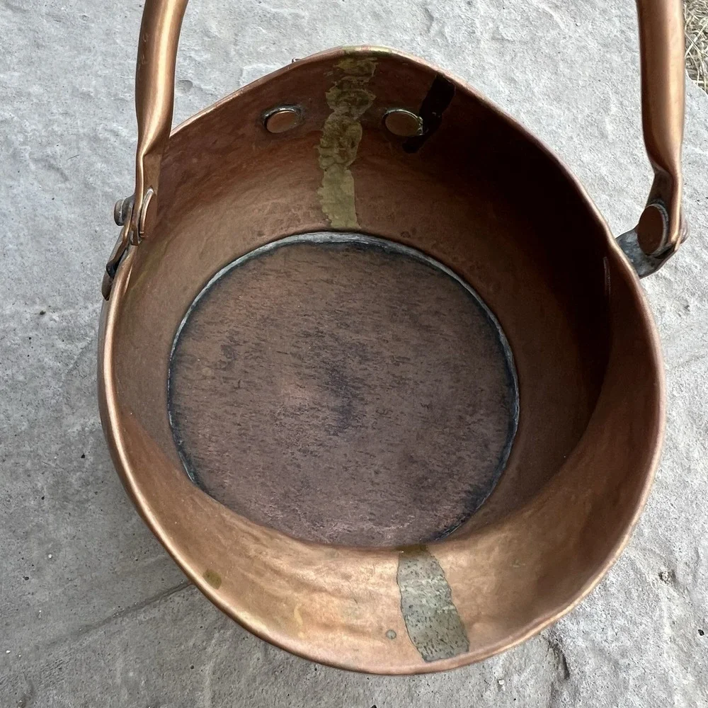 Antique Copper‎ Coal Scuttle Victorian Quality Dovetail Helmet